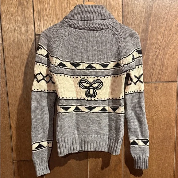 TNA Gray and Cream Zip-Front Sweater - Picture 5 of 7